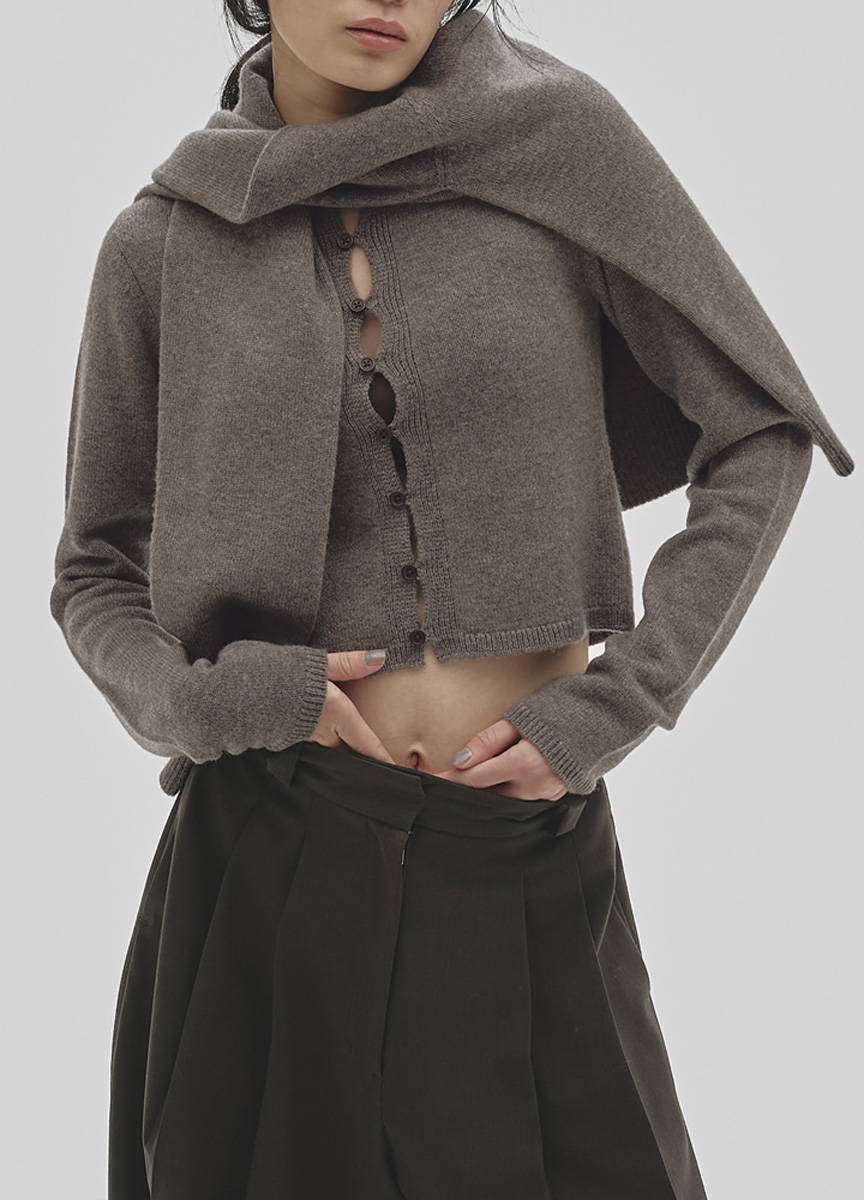 開釦短版針織上衣